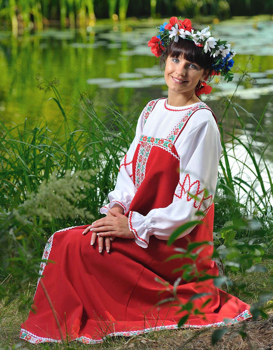 Beautiful girl Girls in Slavic costumes in Dar es Salaam